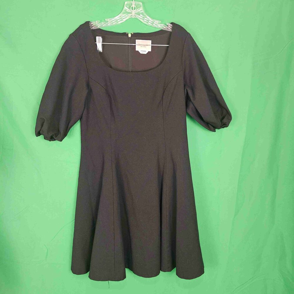 Kate Spade Womens Black Balloon‎ Sleeve Fit & Flare Dress Large